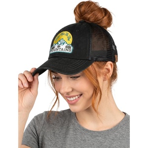 image:imageFunky Junque Criss Cross Ponytail Baseball Cap Womens Trucker Mesh HatTake Me to the Mountains  Black