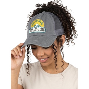 image:imageFunky Junque Criss Cross Ponytail Baseball Cap Womens Trucker Mesh HatTake Me to the Mountains  Grey