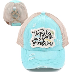 image:imageFunky Junque Criss Cross Ponytail Baseball Cap Womens Trucker Mesh HatTequila  Lime  and Sunshine  Mint