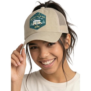 image:imageFunky Junque Criss Cross Ponytail Baseball Cap Womens Trucker Mesh HatWherever I Lay My Head is Home  Khaki