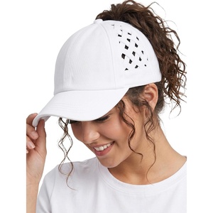image:imageFunky Junque Criss Cross Ponytail Cap Messy Bun Distressed Baseball HatBasketweave  White