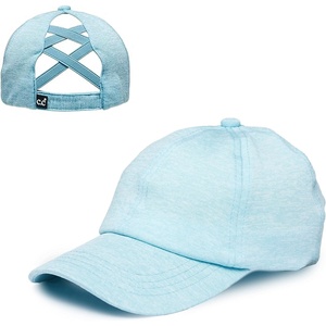 image:imageFunky Junque Criss Cross Ponytail Cap Messy Bun Distressed Baseball HatJersey  Mint Heather