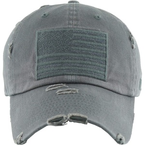 image:imageFunky Junque Distressed Baseball Cap Vintage Embroidered Dad HatAmerican Flag  Dark Grey