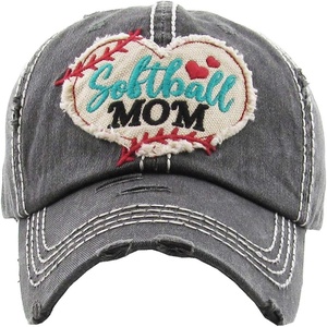 image:imageFunky Junque Distressed Baseball Cap Vintage Embroidered Dad HatSoftball Mom  Black