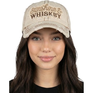 image:imageFunky Junque Distressed Baseball Cap Vintage Embroidered Dad HatSunshine  Whiskey  Beige