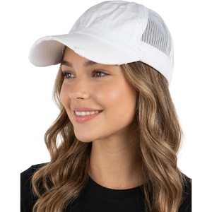 image:imageFunky Junque Distressed Mesh Low Profile Trucker Hat Snapback CapWhite