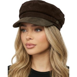 image:imageFunky Junque Greek Fisherman Newsboy Cap Cotton Captains Bakerboy HatFaux Suede  Chocolate