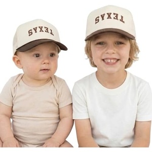 image:imageFunky Junque Infant amp Kid Vintage TwoTone Embroidered Trucker Hat 2 Pack Bundle  Texas Upside Down  BrownBeige