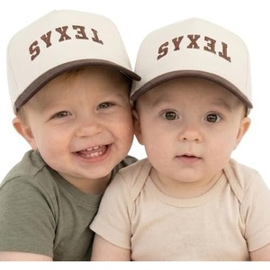 image:imageFunky Junque Infant amp Toddler Vintage TwoTone Embroidered Trucker Hat 2 Pack Bundle  Texas Upside Down  BrownBeige