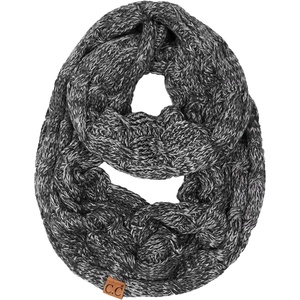 image:imageFunky Junque Infinity Scarf for Women  Oversized Chunky Winter Scarf Colorful Fall Scarves Soft Sweater Wrap Cozy Style4 Tone Mix  Grey  Black  Beige  Lt French Beige