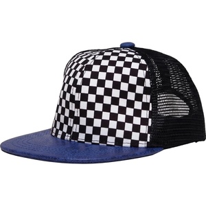 image:imageFunky Junque Kids Trucker Hat Toddler Boys amp Girls Flat Brim Baseball CapCheckerNavy Faux Leather Brim