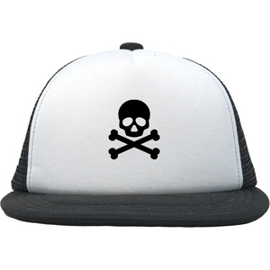 image:imageFunky Junque Kids Trucker Hat Toddler Boys amp Girls Flat Brim Baseball CapSkull  BlackWhite