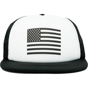 image:imageFunky Junque Kids Trucker Hat Toddler Boys amp Girls Flat Brim Baseball CapUsa Flag  BlackWhite