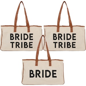 image:imageFunky Junque Large Canvas Tote Bag Womens Beach Shoulder Purse3 Pack  1 Bride  2 Bride Tribe