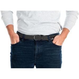 image:imageFunky Junque Mens Braided Stretch Belt Golf Elastic RopeBlackGrey Mix