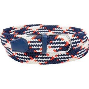 image:imageFunky Junque Mens Braided Stretch Belt Golf Elastic RopeNavyRedWhite Mix
