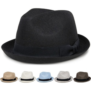 image:imageFunky Junque Mens Panama Porkpie Fedora Linen Summer Beach HatBlack