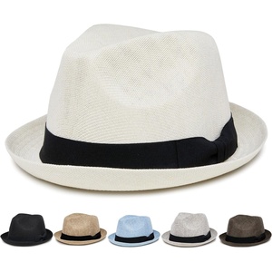 image:imageFunky Junque Mens Panama Porkpie Fedora Linen Summer Beach HatIvory