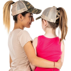 image:imageFunky Junque Mommy Me Criss Cross Ponytail Baseball Cap Set2 Pack Camo