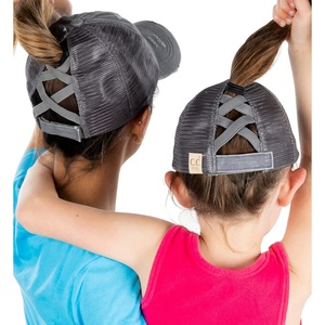 image:imageFunky Junque Mommy Me Criss Cross Ponytail Baseball Cap Set2 Pack Grey