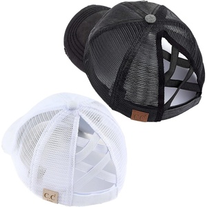 image:imageFunky Junque Mommy Me Criss Cross Ponytail Baseball Cap Set2 Pack Mom Black  Child White
