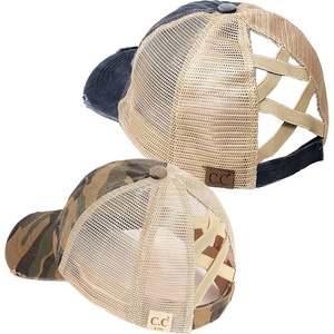 image:imageFunky Junque Mommy Me Criss Cross Ponytail Baseball Cap Set2 Pack Mom BlackBeige  Child Camo Olive