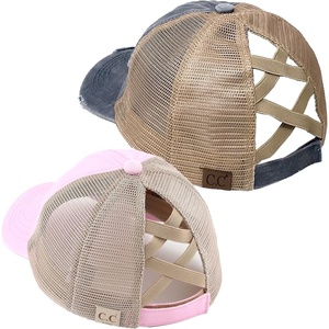 image:imageFunky Junque Mommy Me Criss Cross Ponytail Baseball Cap Set2 Pack Mom Dark GreyBeige  Child Light Pink