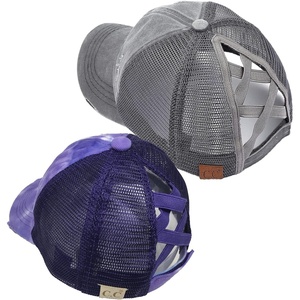 image:imageFunky Junque Mommy Me Criss Cross Ponytail Baseball Cap Set2 Pack Mom Grey  Child Tie Dye Purple
