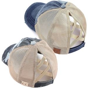 image:imageFunky Junque Mommy Me Criss Cross Ponytail Baseball Cap Set2 Pack Mom Navy  Child Camo Blue