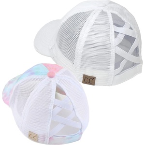 image:imageFunky Junque Mommy Me Criss Cross Ponytail Baseball Cap Set2 Pack Mom White  Child Tie Dye Cotton Candy