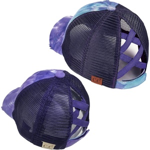 image:imageFunky Junque Mommy Me Criss Cross Ponytail Baseball Cap Set2 Pack Tie Dye Purple WMesh