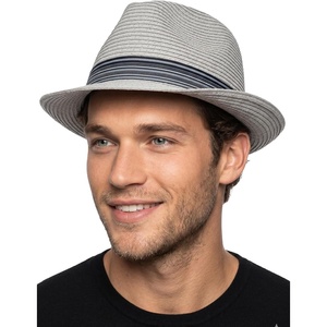 image:imageFunky Junque Packable Straw Fedora Mens Panama Trilby HatLight Grey