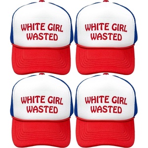 image:imageFunky Junque Premium Mesh Snapback Trucker Hat  Stylish Comfort for All  Patriotic Humor amp More4 Pack  White Girl Wasted
