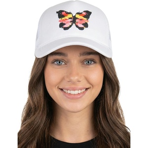 image:imageFunky Junque Premium Mesh Snapback Trucker Hat  Stylish Comfort for All  Patriotic Humor amp MoreButterfly  White