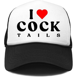 image:imageFunky Junque Premium Mesh Snapback Trucker Hat  Stylish Comfort for All  Patriotic Humor amp MoreI Love Cock Tails BlackWhite