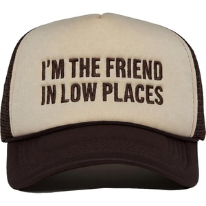 image:imageFunky Junque Premium Mesh Snapback Trucker Hat  Stylish Comfort for All  Patriotic Humor amp MoreIm the Friend in Low Places  BeigeBrown