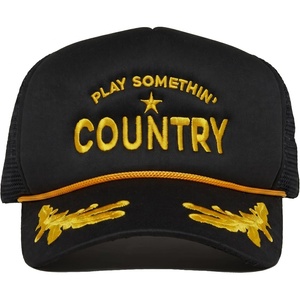 image:imageFunky Junque Premium Mesh Snapback Trucker Hat  Stylish Comfort for All  Patriotic Humor amp MorePlay Something Country  Black Nautical