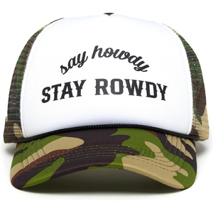 image:imageFunky Junque Premium Mesh Snapback Trucker Hat  Stylish Comfort for All  Patriotic Humor amp MoreSay Howdy Stay Rowdy WhiteCamo