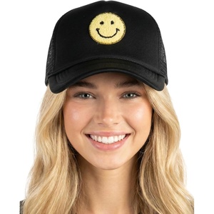 image:imageFunky Junque Premium Mesh Snapback Trucker Hat  Stylish Comfort for All  Patriotic Humor amp MoreSmiley Face  BlackYellow