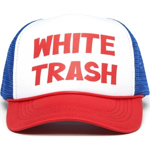 image:imageFunky Junque Premium Mesh Snapback Trucker Hat  Stylish Comfort for All  Patriotic Humor amp MoreWhite Trash RedWhiteBlue