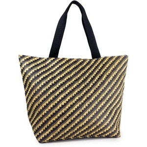 image:imageFunky Junque Stylish Straw Beach Tote Bag for Women  Summer Travel Shoulder Bag  Beach Quotes Cattle Bags Smiley FacesBlackToast
