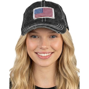 image:imageFunky Junque Trucker Hats for Men amp Women  Unisex Dad Hat Mesh Baseball Cap Distressed Vintage PatchAmerican Flag  Black