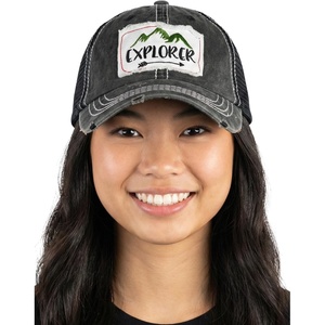 image:imageFunky Junque Trucker Hats for Men amp Women  Unisex Dad Hat Mesh Baseball Cap Distressed Vintage PatchExplorer  Black
