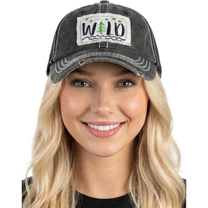 image:imageFunky Junque Trucker Hats for Men amp Women  Unisex Dad Hat Mesh Baseball Cap Distressed Vintage PatchWild  Black