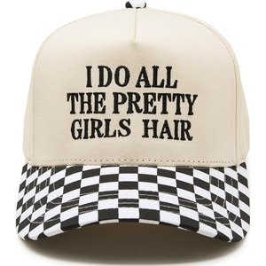 image:imageFunky Junque Trucker Snapback HatI Do All the Pretty Girls Hair  Checker Print  BlackBeige