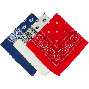 image:imageFunky Junque Unisex 100 Cotton MultiPurpose Bandana Scarves Paisley Headwrap Handkerchief for Women Men Boys Girls3 Pack 1 Navy  1 Red  1 White