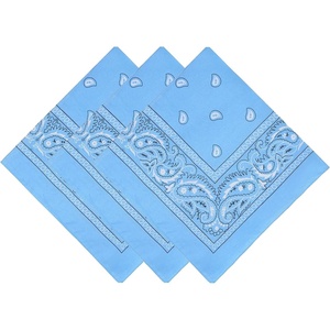 image:imageFunky Junque Unisex 100 Cotton MultiPurpose Bandana Scarves Paisley Headwrap Handkerchief for Women Men Boys Girls3 Pack Light Blue