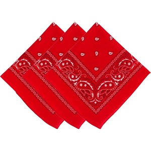 image:imageFunky Junque Unisex 100 Cotton MultiPurpose Bandana Scarves Paisley Headwrap Handkerchief for Women Men Boys Girls3 Pack Red