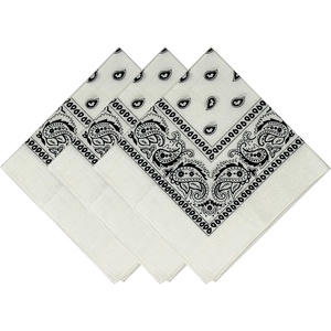 image:imageFunky Junque Unisex 100 Cotton MultiPurpose Bandana Scarves Paisley Headwrap Handkerchief for Women Men Boys Girls3 Pack White