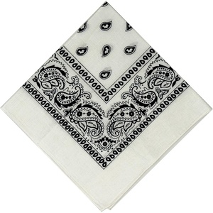 image:imageFunky Junque Unisex 100 Cotton MultiPurpose Bandana Scarves Paisley Headwrap Handkerchief for Women Men Boys GirlsWhite